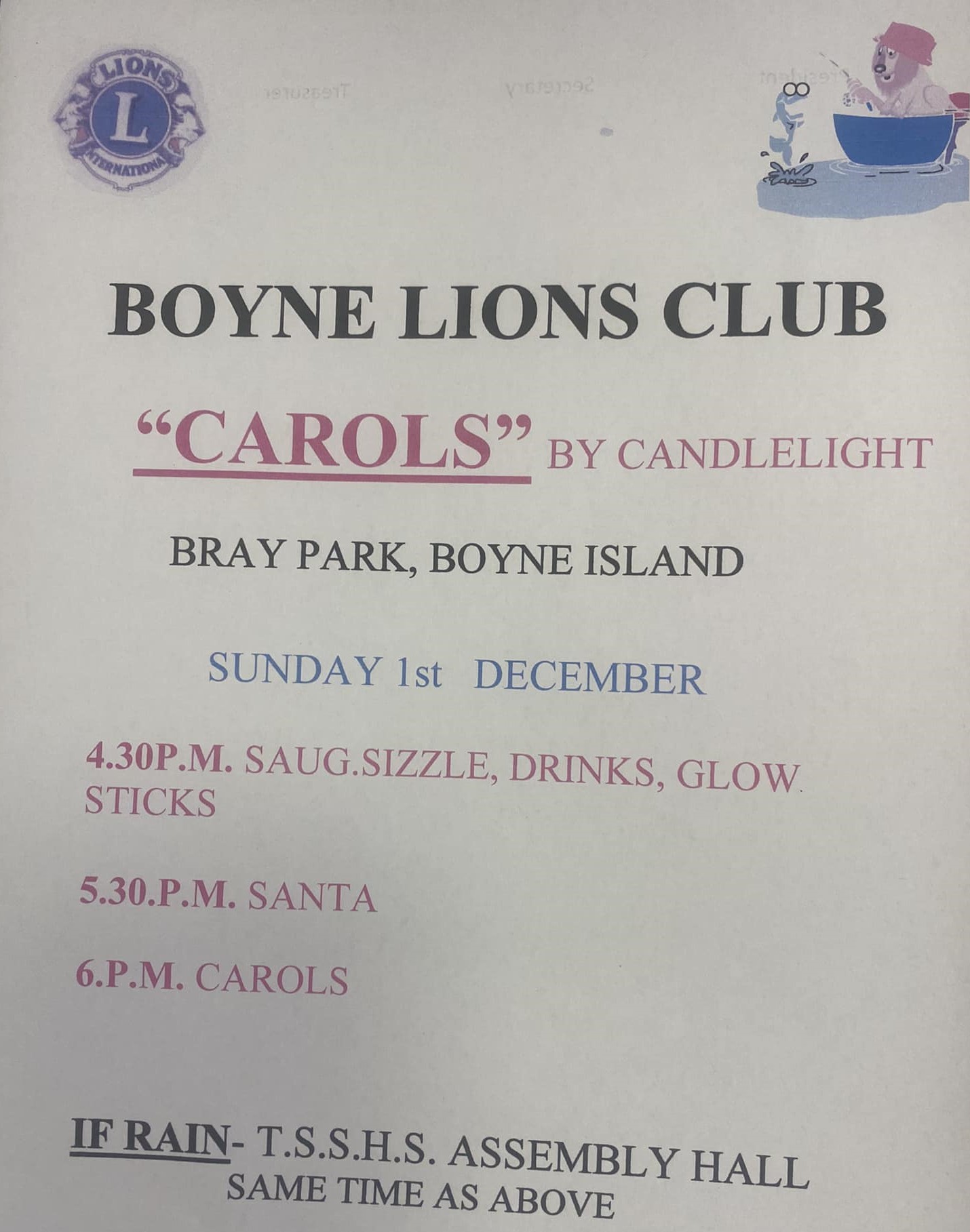 Boyne lions club carols by candlelight