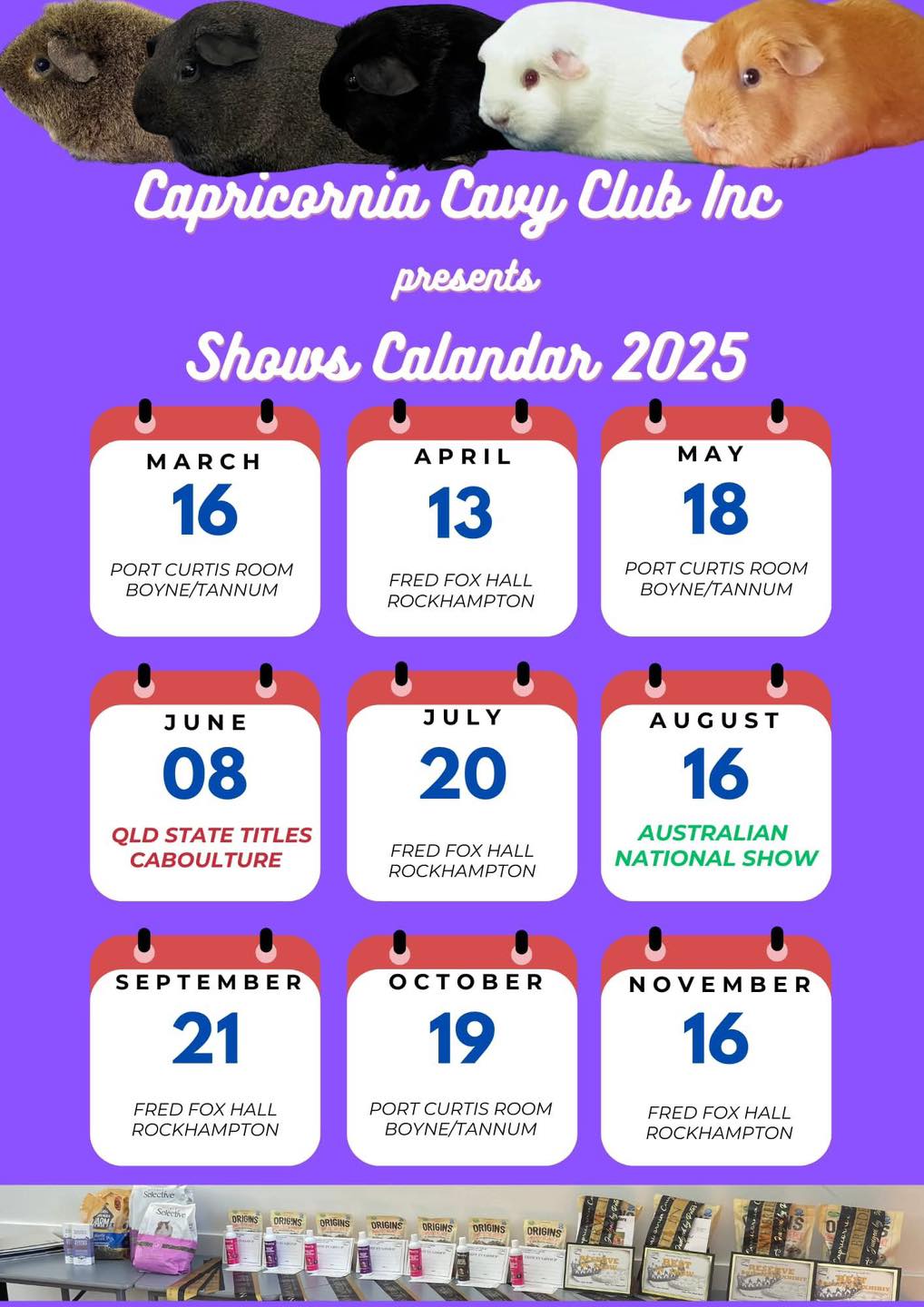 Capricorn cavy club 2025 calendar