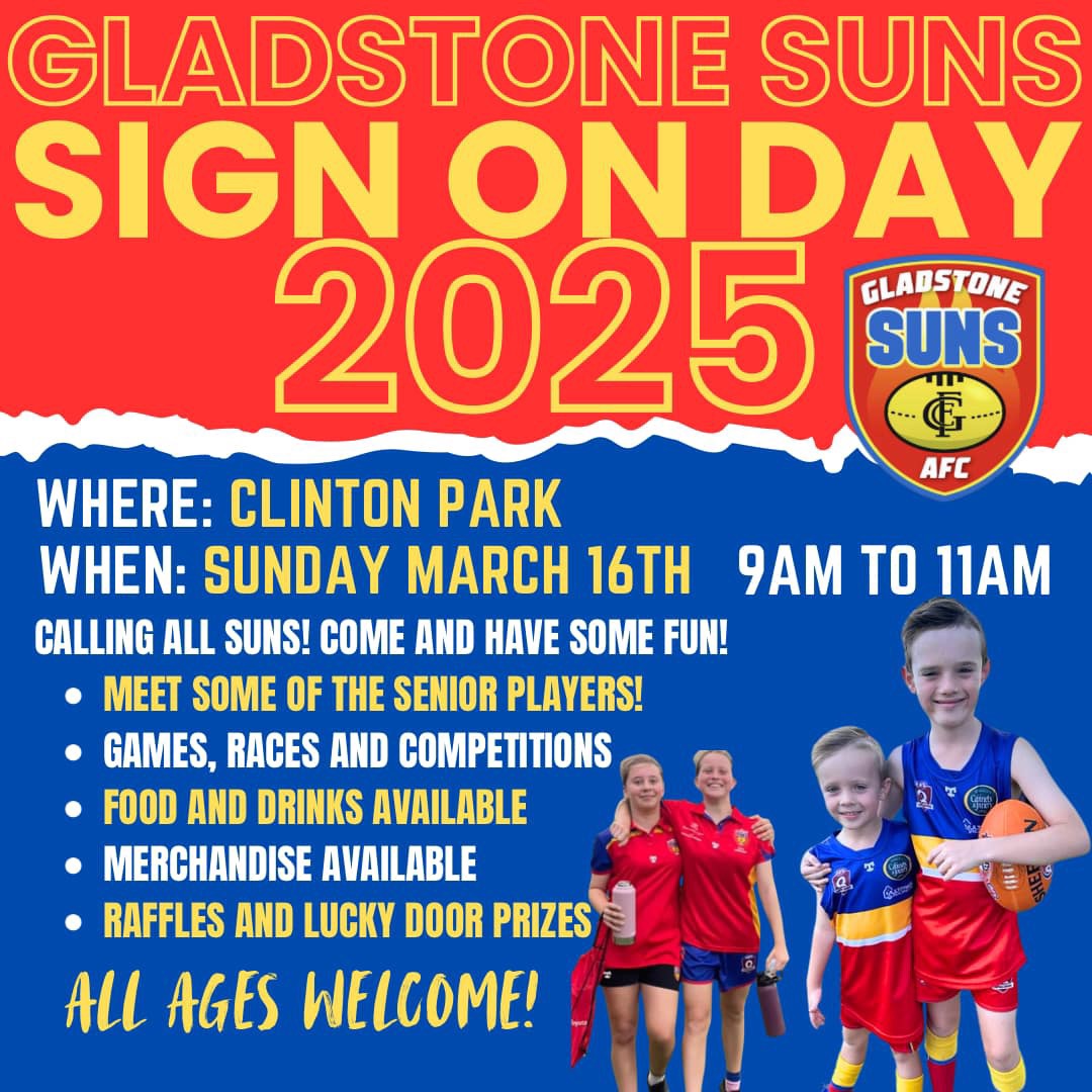 Gladstone suns afc sign on