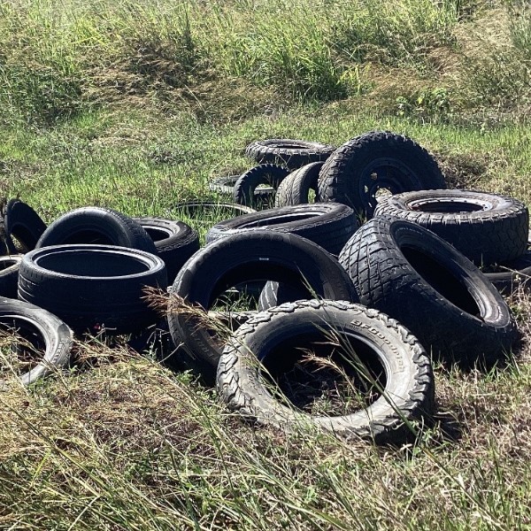 Illegal dumping of tyres