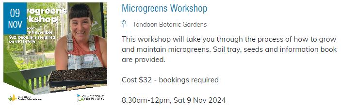 Microgreens workshop