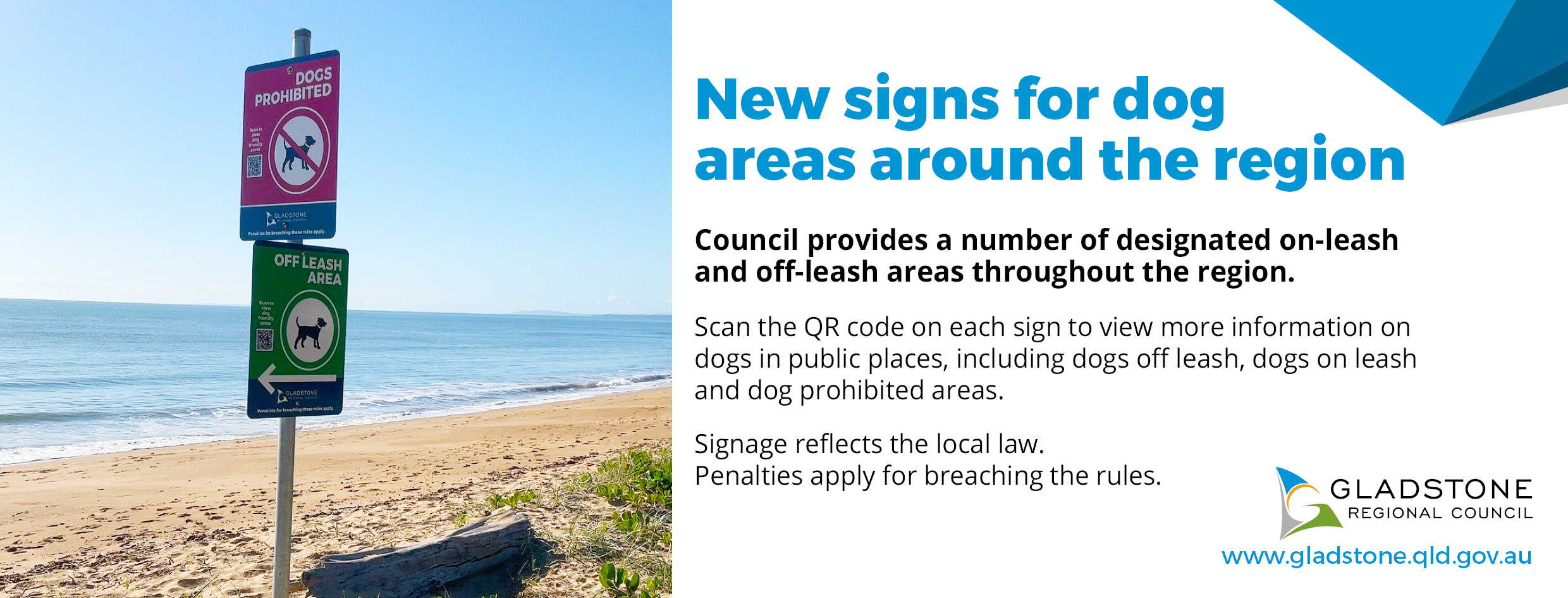 New dog signage newsletter strip advert