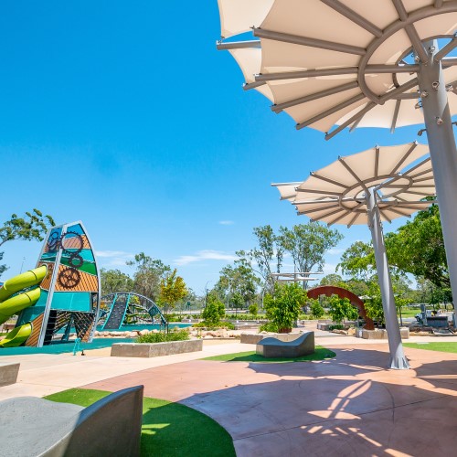 Paths and shade at lions park gladstone