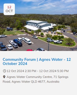 Upcoming community forum agnes 1