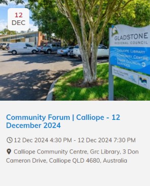 Upcoming community forum calliope 1