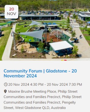 Upcoming community forum gladstone