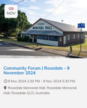 Upcoming community forum rosedale 1